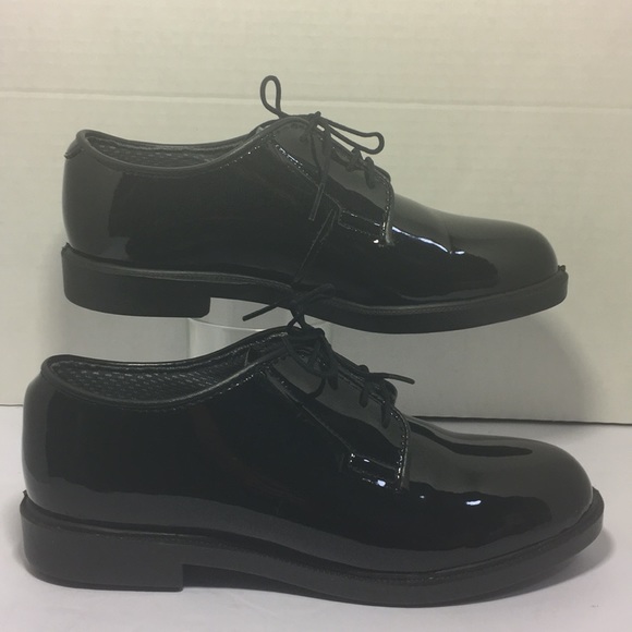 Bates Durashock Black High Gloss Shoes Sz 7.5M - Picture 2 of 8